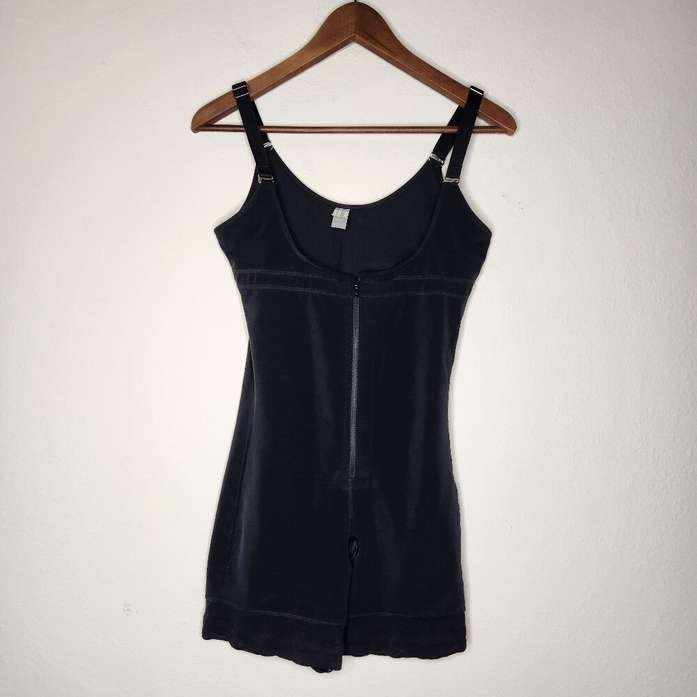 Yianna Womens Large Black Bodysuit Shapewear Tummy Control Zip